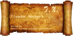Tivadar Norbert névjegykártya